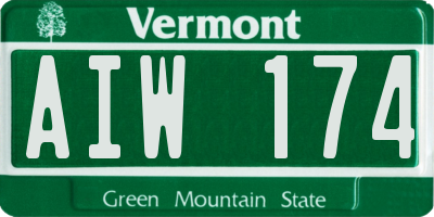 VT license plate AIW174
