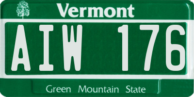 VT license plate AIW176
