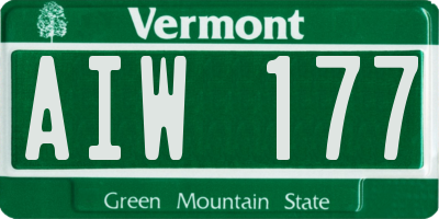 VT license plate AIW177