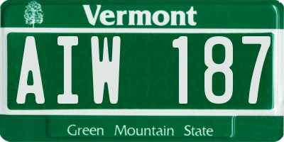 VT license plate AIW187