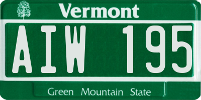 VT license plate AIW195