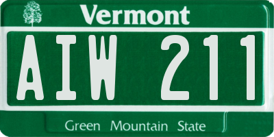 VT license plate AIW211