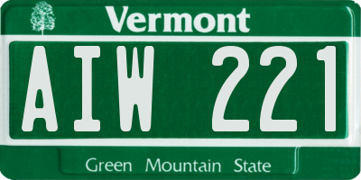 VT license plate AIW221