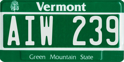 VT license plate AIW239