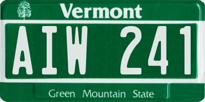 VT license plate AIW241
