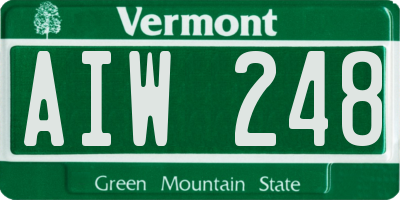 VT license plate AIW248