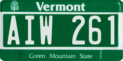 VT license plate AIW261