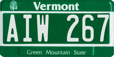 VT license plate AIW267
