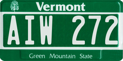 VT license plate AIW272