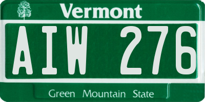 VT license plate AIW276