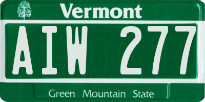 VT license plate AIW277