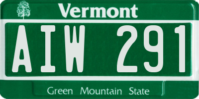 VT license plate AIW291