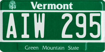 VT license plate AIW295