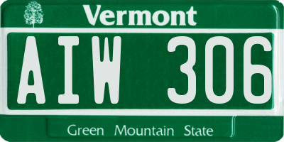 VT license plate AIW306
