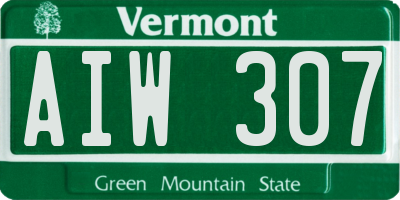 VT license plate AIW307