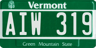 VT license plate AIW319