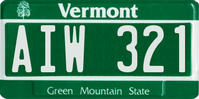 VT license plate AIW321