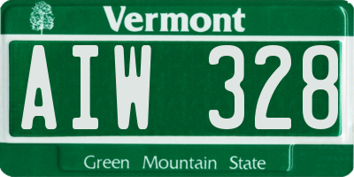 VT license plate AIW328