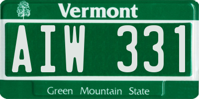 VT license plate AIW331
