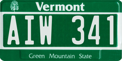 VT license plate AIW341