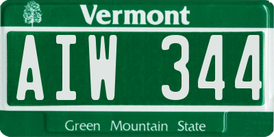VT license plate AIW344
