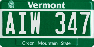 VT license plate AIW347
