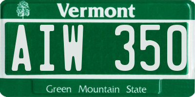 VT license plate AIW350