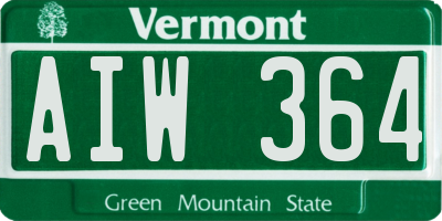 VT license plate AIW364