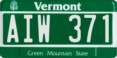 VT license plate AIW371
