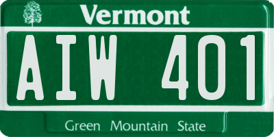 VT license plate AIW401