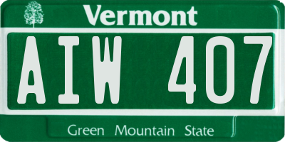VT license plate AIW407