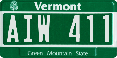 VT license plate AIW411
