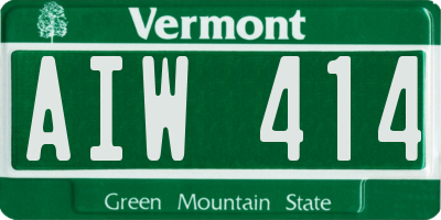 VT license plate AIW414