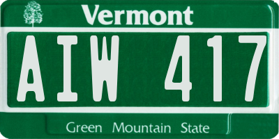 VT license plate AIW417