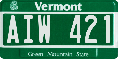 VT license plate AIW421