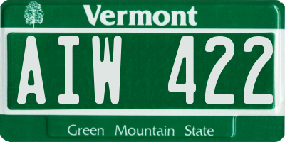 VT license plate AIW422