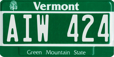 VT license plate AIW424