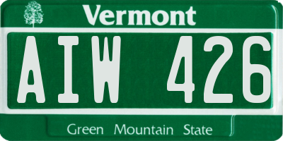 VT license plate AIW426