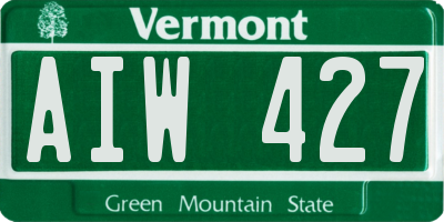 VT license plate AIW427