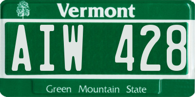 VT license plate AIW428