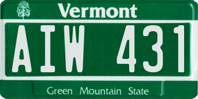 VT license plate AIW431