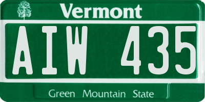 VT license plate AIW435