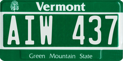 VT license plate AIW437
