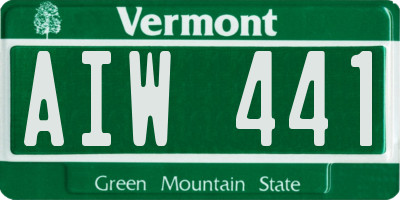 VT license plate AIW441