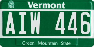 VT license plate AIW446
