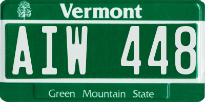 VT license plate AIW448