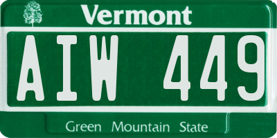 VT license plate AIW449