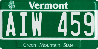 VT license plate AIW459