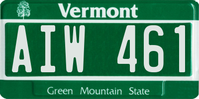 VT license plate AIW461