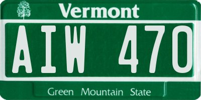 VT license plate AIW470
